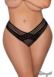 STRIPED MESH PANTY  OSXL 1X