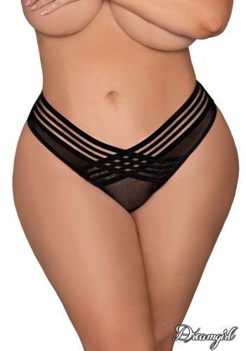STRIPED MESH PANTY  OSXL 1X