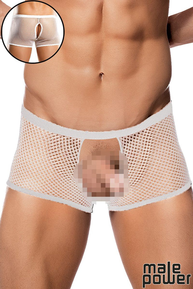 Stretch Net Pleasure Short White S/M