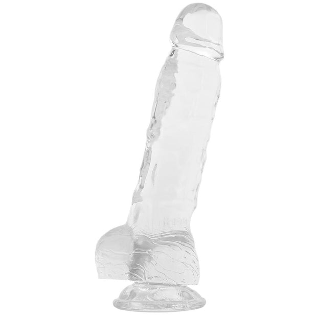 King Cock 7" Clear Cock with Balls in Clear