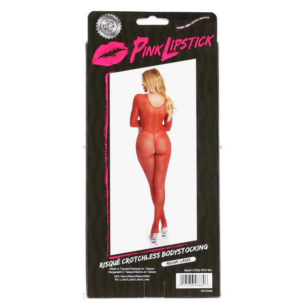 Risque Crotchless Bodystocking Red M/L