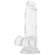 5" King Cock Crystal Clear With Balls Suction Cup Translucent Dildo