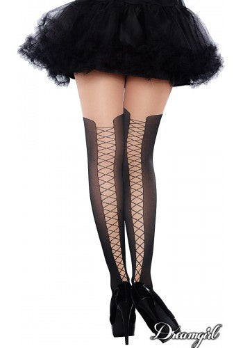 Lace-Up Boot Pantyhose OS