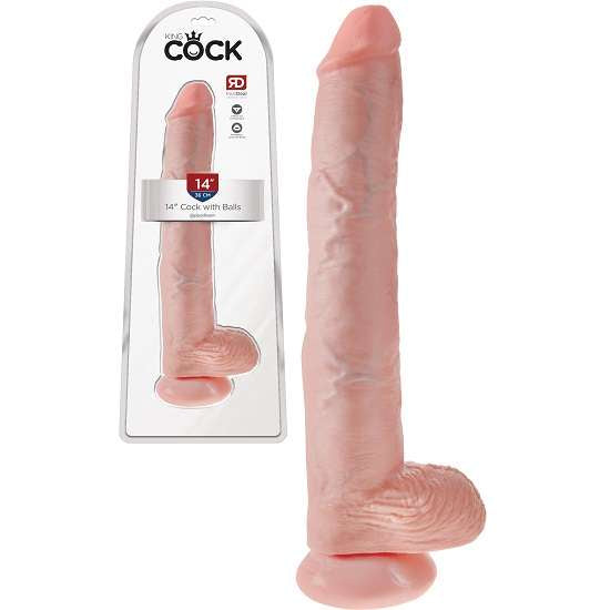 King Cock 14 Inch Cock with Balls in Flash