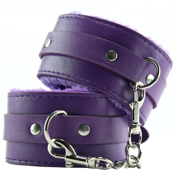 Ouch! Plush Wrist Cuffs in Purple