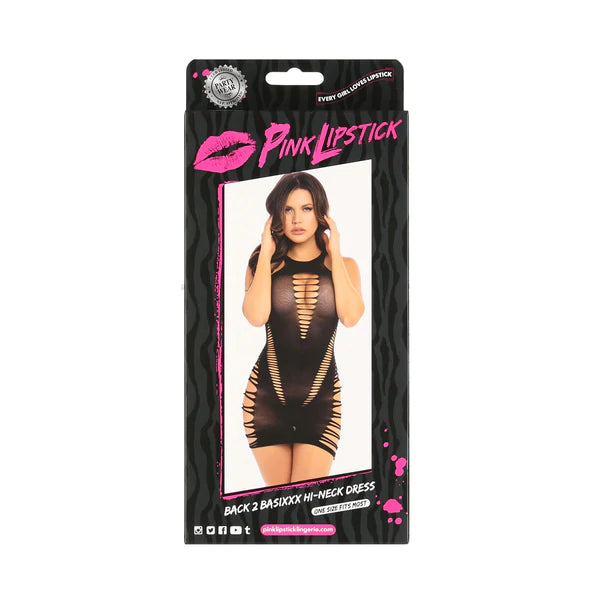 Back 2 Basixxx Hi Neck Dress Black OS