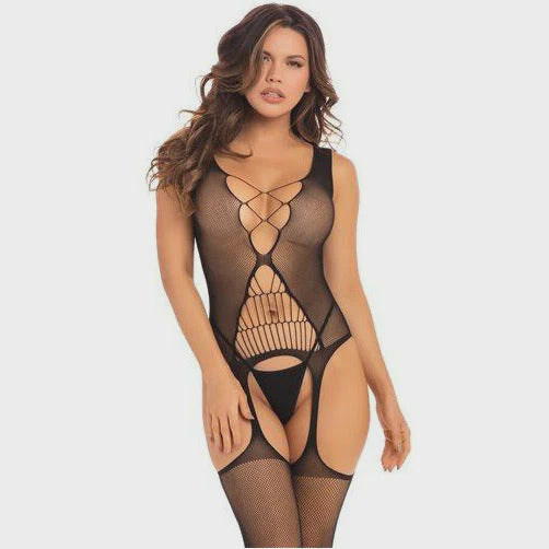 Flight Risk Sheer Bodystocking Black OS