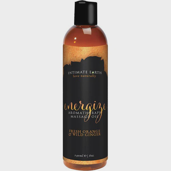 Intimate Earth Aromatherapy Massage Oil - Fresh Orange & WIld Ginger - 8oz