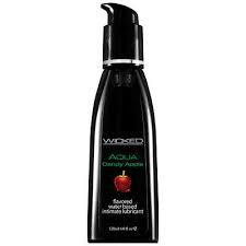 Aqua Flavored Lube 4oz/120ml in Candy Apple