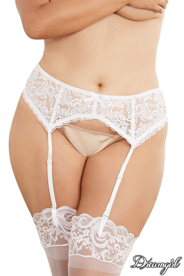 Lace Garterbelt White OSXL