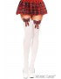 Thigh High School Girl White w/ Red Bow