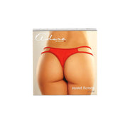 Crotchless Scalloped Lace Honey Panty Red OS