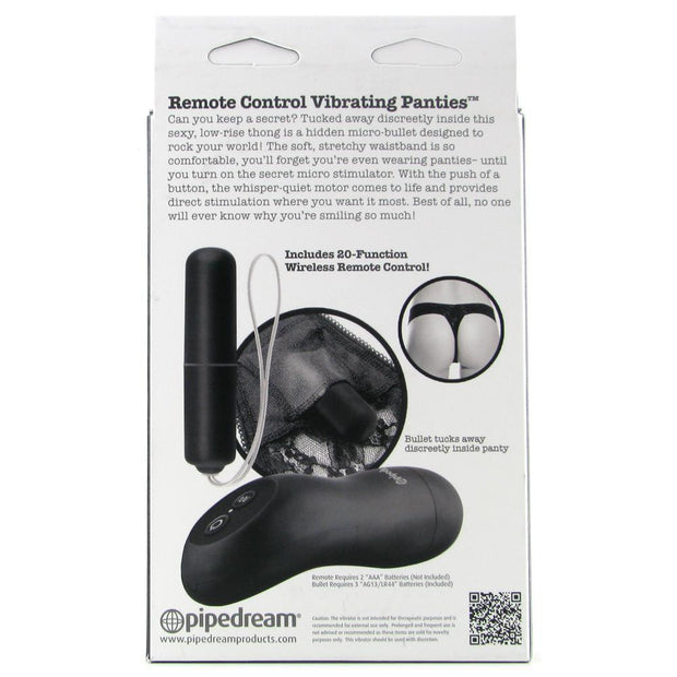 Fetish Fantasy Remote Panties Pipedream Fifty Shades Lace Black OSXL Plus Size Package Back Box