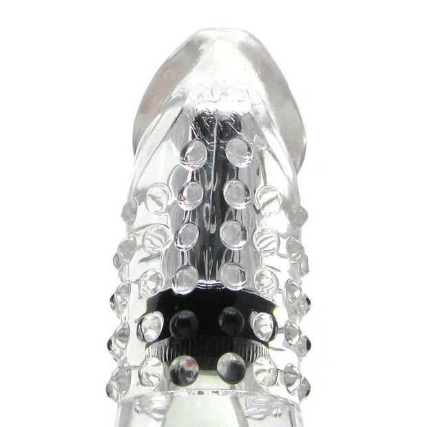 Nasstoys Sleeve Ram Vibrating Penis Extender Clear Cock Extension Studded