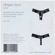 Allure Chiqui Love Lace Crotchless Thong/ Panty Black OS