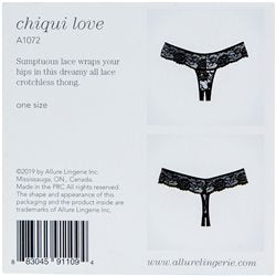 Allure Chiqui Love Lace Crotchless Thong/ Panty Black OS