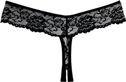 Allure Chiqui Love Lace Crotchless Thong/ Panty Black OS