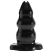 Triple Ripple Large Butt Plug in Black