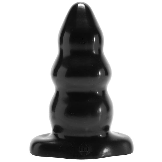 Triple Ripple Large Butt Plug in Black