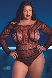 Scandal Off Shoulder Black Body Suit OSXL