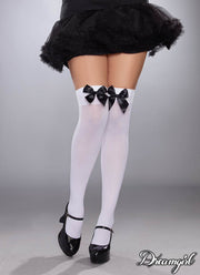 BLACK BOW TOP WHITE STOCKINGS