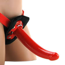 Sophia's Red Rider Harness and G-Spot Dildo