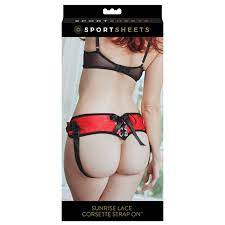 Red Lace Corsette Strap-On