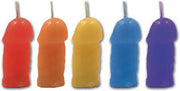 Rainbow Pecker Party Candle assorted 5 pack