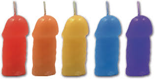 Rainbow Pecker Party Candle assorted 5 pack