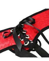 Red Lace Corsette Strap-On