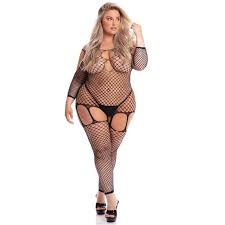 In My Head Net Bodystocking Black OSXL