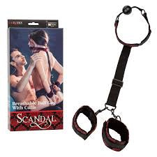 SCANDAL - BREATHABLE BALL GAG WITH CUFFS