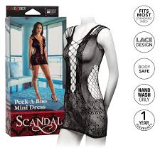 Scandal Peek-A-Boo Black Mini Dress OS