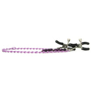 Purple Chain Nipple Clamps with Naval Ring in Purple