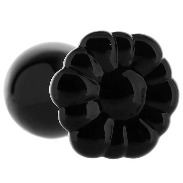 Crystal Glass Flower Plug in Black