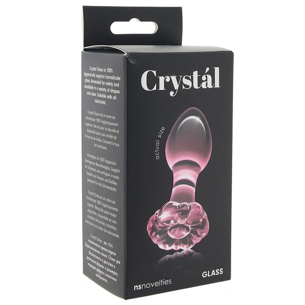 Crystal Glass Flower Plug in Pink