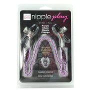 Purple Chain Nipple Clamps with Naval Ring in Purple