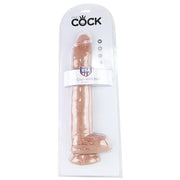 King Cock 14" Cock with Balls in Tan