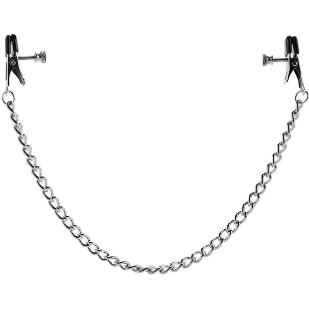 Broad Tip Clamp Silver with Link Chain