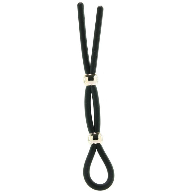 Frederick's of Hollywood Lover's Collection Adjustable Stamina Lasso Black Silicone Cock Ring Tie