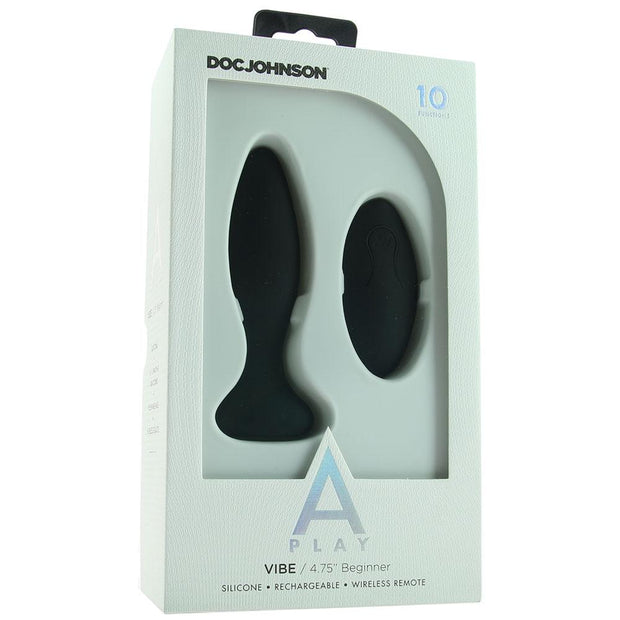 A-Play Beginner Vibrating Remote Butt Plug in Black
