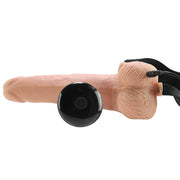 6" Hollow Vibrating Strap-On with Remote in Vanilla
