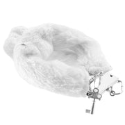 Playful Furry Cuffs with Keys in White