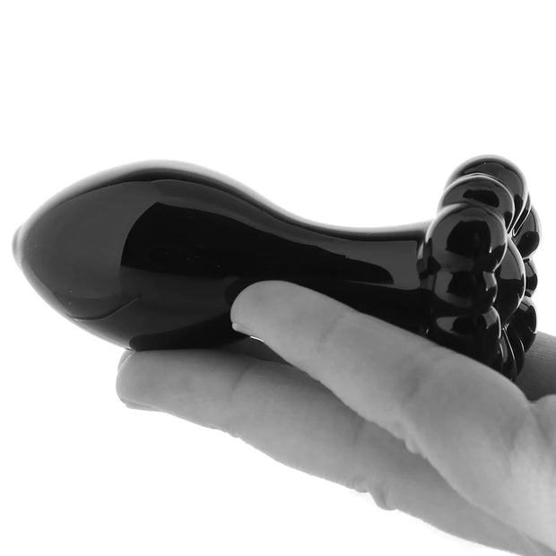 Crystal Glass Flower Plug in Black