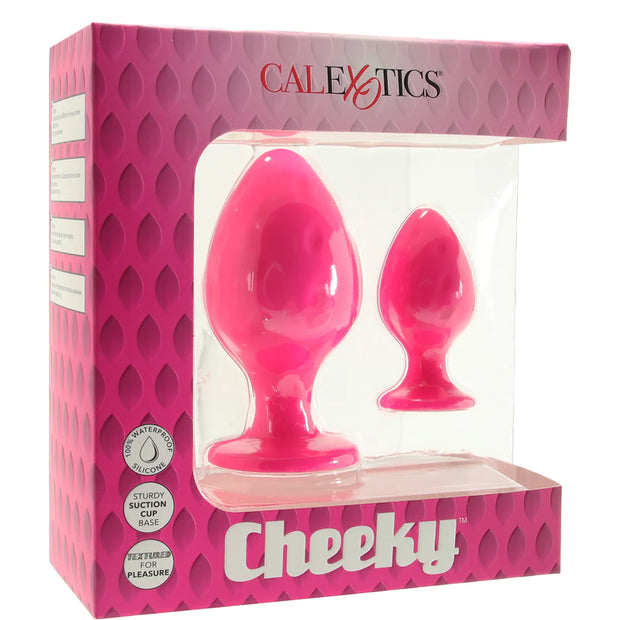 Cheeky Pink Textured Butt Plug Set