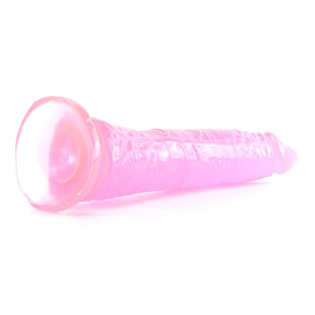 Basix Slim 7 Inch Dildo in Pink