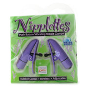 Nipplettes Vibrating Nipple Clamps in Purple