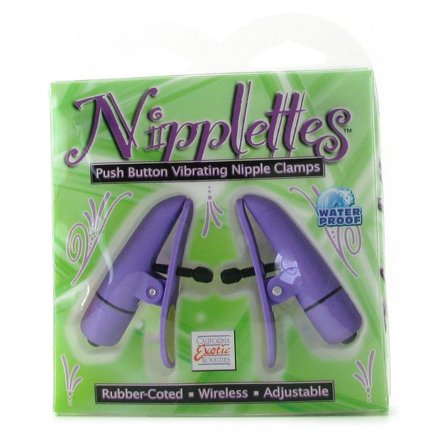 Nipplettes Vibrating Nipple Clamps in Purple
