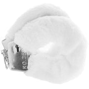 Playful Furry Cuffs with Keys in White