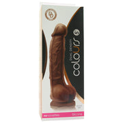 Colours 5" Dual Density Silicone Dildo in Brown